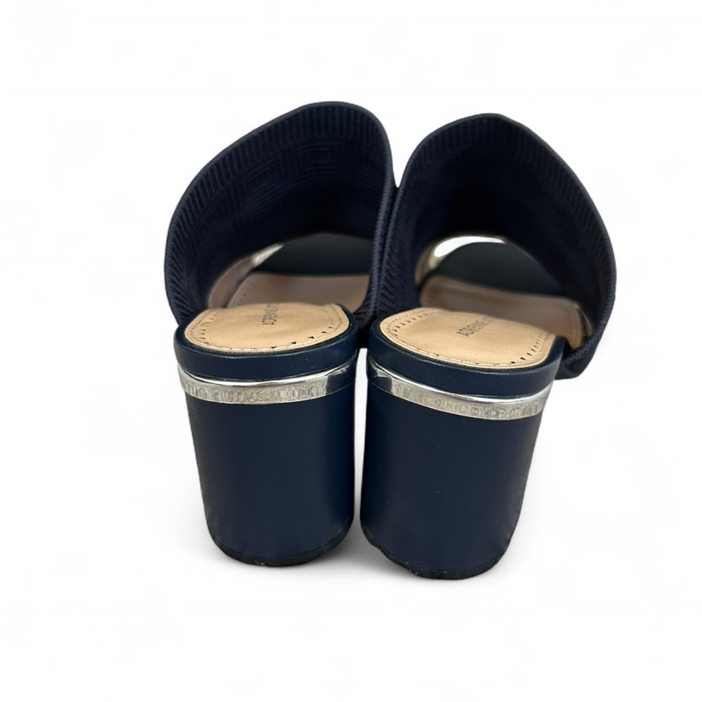 Adrienne Vittadini Arielle Block Heel Mules in Navy Blue Size 8.5 - Picture 3 of 6